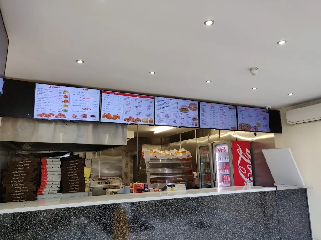 Farm Fried Chicken Pizza and Burgers